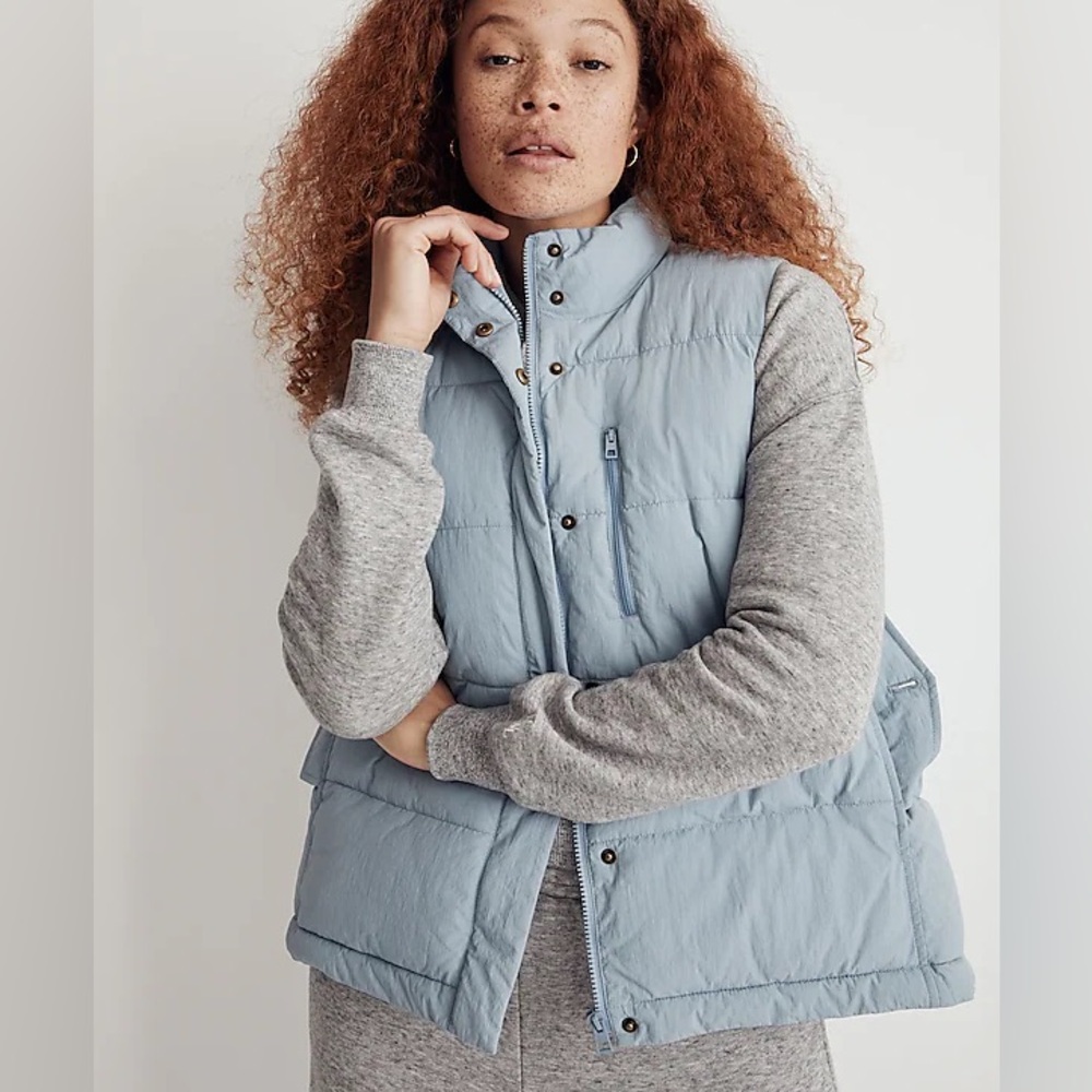 Madewell Textured Nylon Puffer Vest size XS